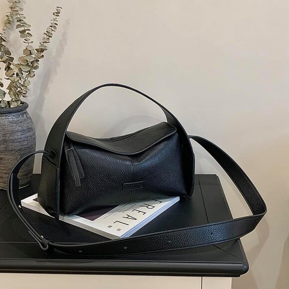 Lightweight Crossbody Bag - Soft PU Leather with Nylon Lining - Modern Elegance - Picture 4 of 6